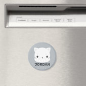 Niedliche kleine Katze mit Personalisiertem Namen Magnet (In Situ (Geschirrspüler))