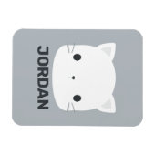 Niedliche kleine Katze mit Personalisiertem Namen Magnet (Horizontal)