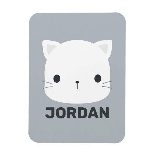 Niedliche kleine Katze mit Personalisiertem Namen Magnet (Vertikal)