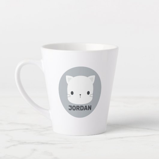 Niedliche kleine Katze mit Personalisiertem Namen Milchtasse (Links)