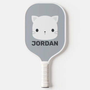 Niedliche kleine Katze mit Personalisiertem Namen Pickleball Schläger