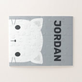 Niedliche kleine Katze mit Personalisiertem Namen Puzzle (Horizontal)