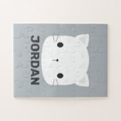 Niedliche kleine Katze mit Personalisiertem Namen Puzzle (Horizontal)