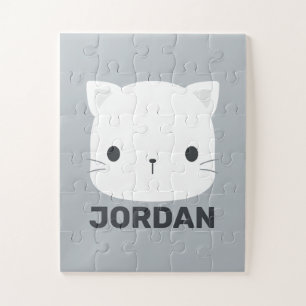 Niedliche kleine Katze mit Personalisiertem Namen Puzzle