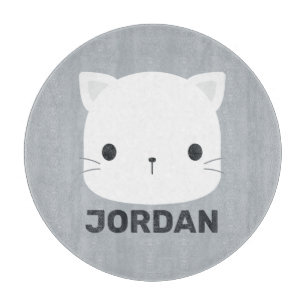 Niedliche kleine Katze mit Personalisiertem Namen Schneidebrett