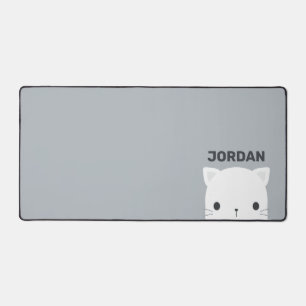 Niedliche kleine Katze mit Personalisiertem Namen Schreibtischunterlage
