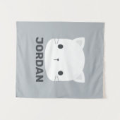 Niedliche kleine Katze mit Personalisiertem Namen Wandteppich (Vorderseite (Horizontal))