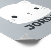 Niedliche kleine Katze mit Personalisiertem Namens Poster (Ecke)