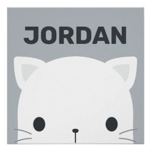 Niedliche kleine Katze mit Personalisiertem Namens Poster