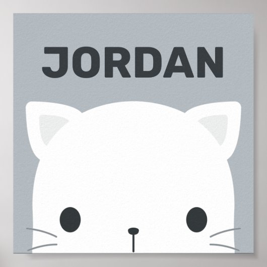 Niedliche kleine Katze mit Personalisiertem Namens Poster (Vorne)