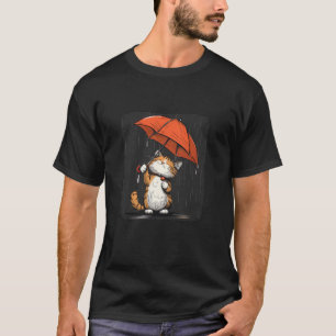 Niedliche kleine Katze unter rotem Schirm Kostüm T-Shirt