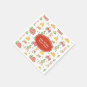 Niedliche kleine Kinder Bauer Muster glücklich Geb Serviette (Ecke)