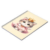 Niedliche kleine Kitten Princess Notizblock (Linke Seite)