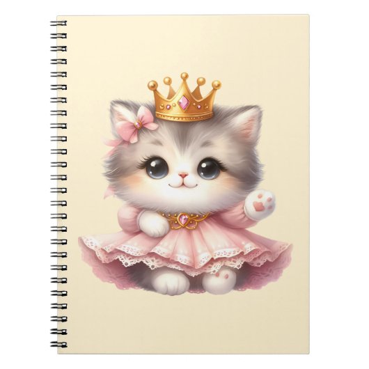 Niedliche kleine Kitten Princess Notizblock (Vorderseite)
