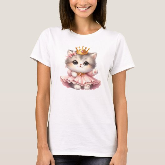 Niedliche kleine Kitten Princess T-Shirt (Vorderseite)