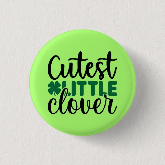 Niedliche Kleine Klee-Charme-60277 Button (Vorderseite)