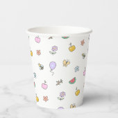 Niedliche kleine Kreaturen - Kindergeburtstag Pappbecher (Rückseite)