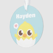 Niedliche kleine Küken-gerade ausgebrütete Ornament (Vorderseite)