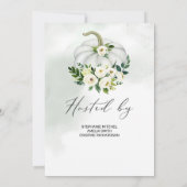 Niedliche kleine Kürbis-Grünanlage Boho Babydusche Einladung (Rückseite)