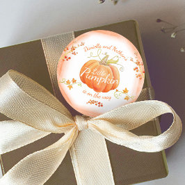 Niedliche kleine Kürbisbaby Dusche Aquarell Runder Aufkleber