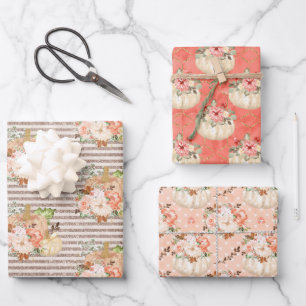 Niedliche kleine Kürbisgeschenke Geschenkpapier Set