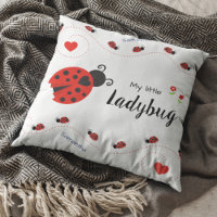 Niedliche kleine Ladybug rot und schwarz mit Namen