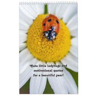 Niedliche kleine Ladybugs und motivierend Zitate Kalender