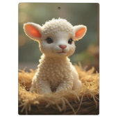 NIEDLICHE KLEINE LAMB IM MANGER KLEMMBRETT (Rückseite)