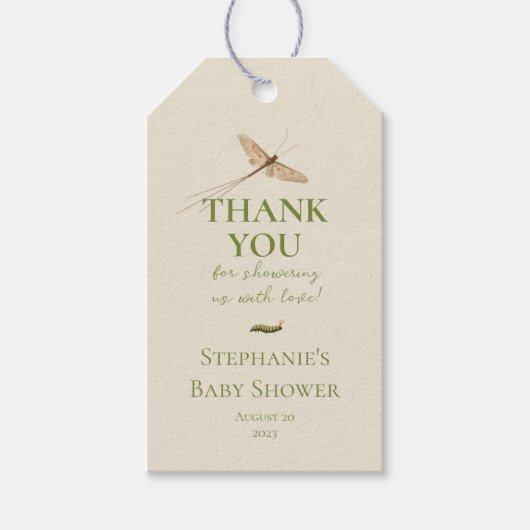 Niedliche kleine Liebe Bug Baby Dusche Danke Geschenkanhänger (Vorderseite)