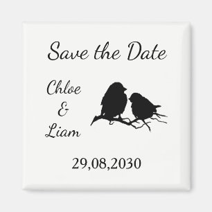 Niedliche kleine Liebesvögel - Save the Date maßge Magnet