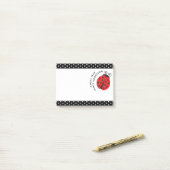Niedliche kleine Marienkäfer-Polka-Punkt-Retro Post-it Klebezettel (Auf Schreibtisch)
