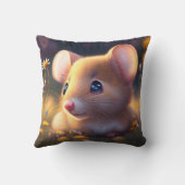 Niedliche kleine Maus auf einer Blume Kissen (Rückseite)