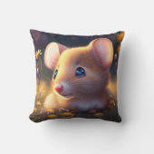 Niedliche kleine Maus auf einer Blume Kissen (Vorderseite)