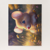 Niedliche kleine Maus auf einer Blume Puzzle (Vertikal)