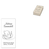 Niedliche kleine Maus auf einer Leaf-Adresse Gummistempel (Stempel)