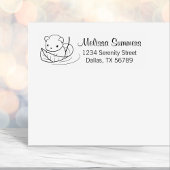 Niedliche kleine Maus auf einer Leaf-Adresse Permastempel