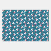 Niedliche kleine Maus auf Skis Weihnachtsschnee Geschenkpapier Set (Vorderseite 3)