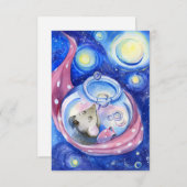 Niedliche kleine Maus danke Karte (Vorne/Hinten)