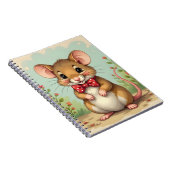 Niedliche kleine Maus mit Fliege Notizblock (Rechte Seite)