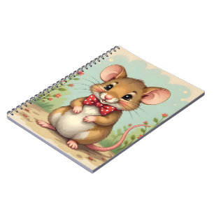 Niedliche kleine Maus mit Fliege Notizblock