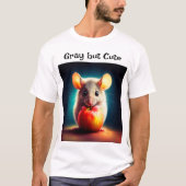Niedliche kleine Maus mit glänzender Apfelküche T-Shirt (Vorderseite)