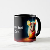 Niedliche kleine Maus mit glänzender Apfelküche Tasse (VorderseiteRechts)
