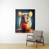 Niedliche kleine Maus mit glänzender Apfelküche Wandteppich (Beispiel)