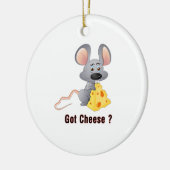 Niedliche kleine Maus mit Käseschnack GOT KÄSE Keramik Ornament (Links)