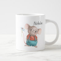Niedliche kleine Maus Tier Cartoon Kaffeepause Tas