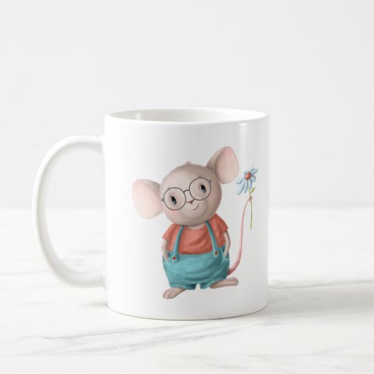 Niedliche kleine Maus Tier Cartoon Papier Teller N Kaffeetasse (Links)