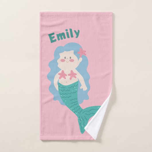 Niedliche kleine Meerjungfrau Badhandtuch Set (Handtuch)