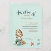 Niedliche kleine Meerjungfrau Einladung (Vorne/Hinten)