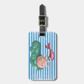 Niedliche kleine Meerjungfrau Gepäckanhänger (Vorderseite vertikal)