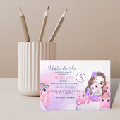 Niedliche kleine Meerjungfrau Lila und Rosa 3. Geb Einladung